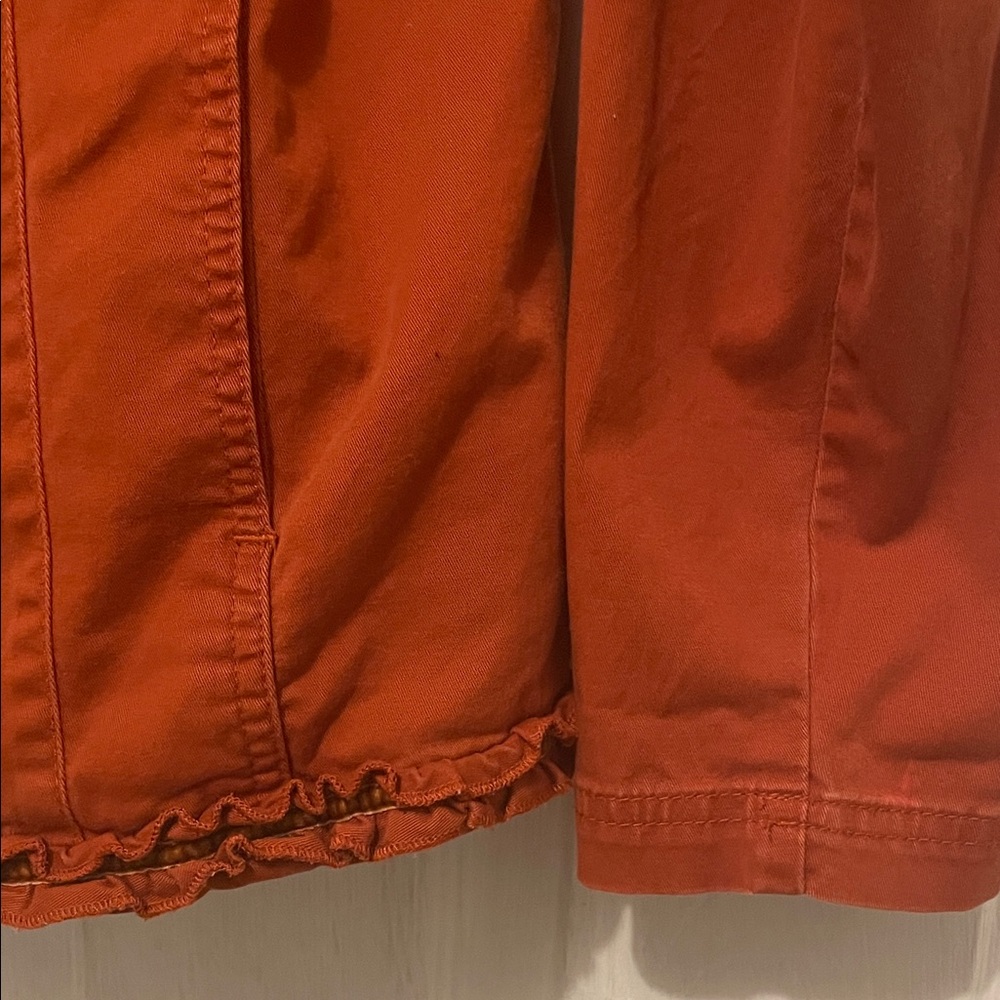 Chico's Rust Ruffle-Trim Zip Jacket - Picture 4 of 5